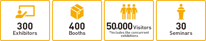 300 Exhibitors, 400 Booths, 50,000 Visitors *Includes the concurrent exhibition and online visitors, 30 Seminars